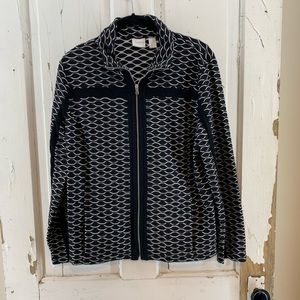 Chico’s Black White Textured Jacket